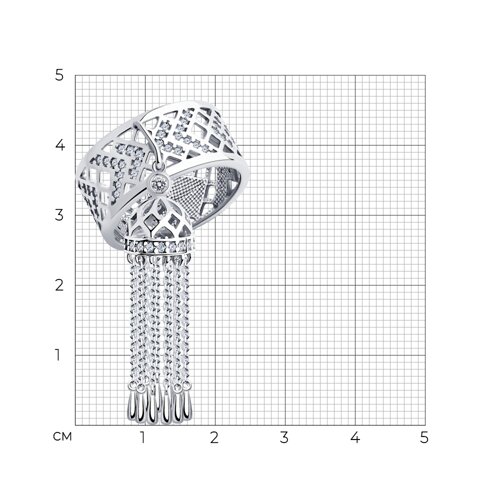 Кольцо из серебра с фианитами из серебро — вид 5