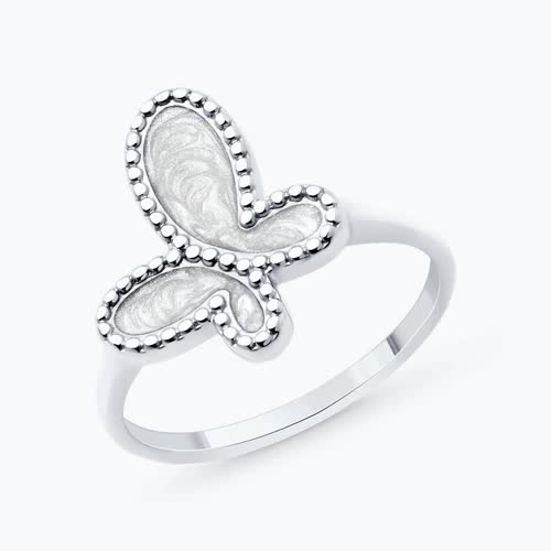 Кольцо из серебра с эмалью - видео на модели