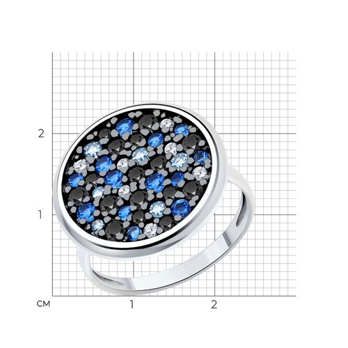 Кольцо из серебра с фианитами из серебро — вид 4