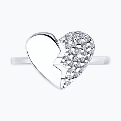 Кольцо из серебра с фианитами из серебро — вид 2