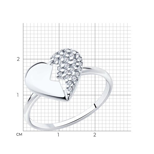 Кольцо из серебра с фианитами из серебро — вид 5