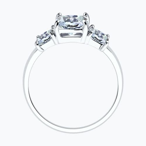 Кольцо из серебра с фианитами из серебро — вид 2