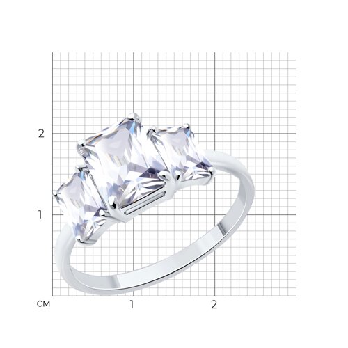 Кольцо из серебра с фианитами из серебро — вид 5