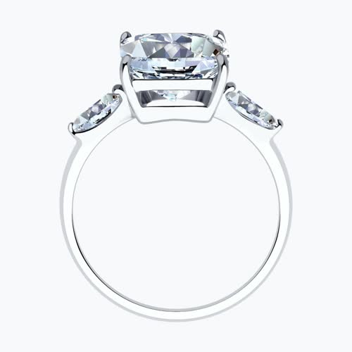 Кольцо из серебра с фианитами из серебро — вид 2