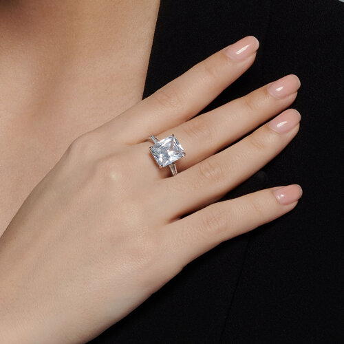 Кольцо из серебра с фианитами из серебро — вид 4