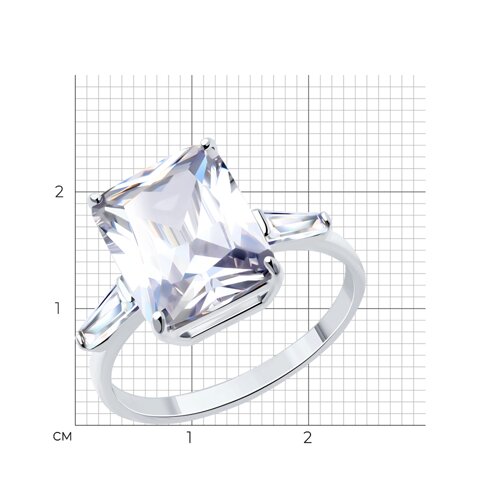 Кольцо из серебра с фианитами из серебро — вид 5