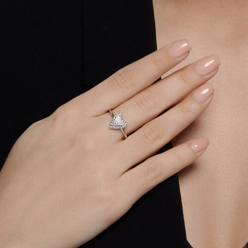 Кольцо из серебра с фианитами из серебро — вид 2