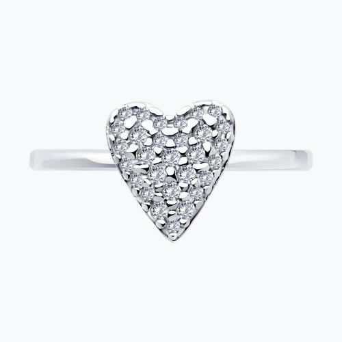 Кольцо из серебра с фианитами из серебро — вид 4