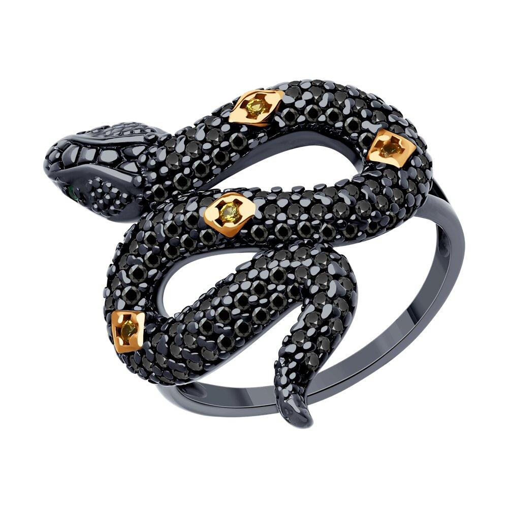 Кольцо из золочёного серебра с фианитами - видео на модели