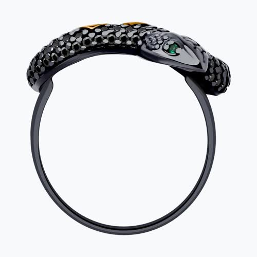 Кольцо из золочёного серебра с фианитами из серебро — вид 2