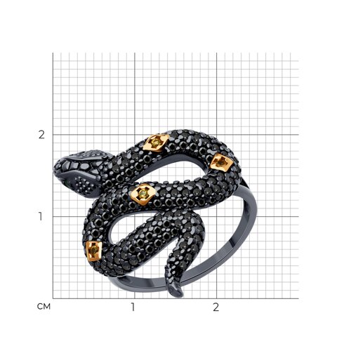 Кольцо из золочёного серебра с фианитами из серебро — вид 5