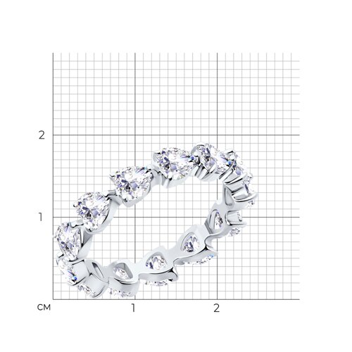 Кольцо из серебра с фианитами из серебро — вид 5