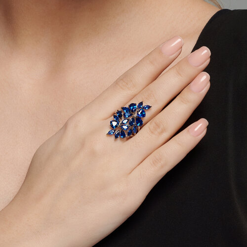 Кольцо из серебра с фианитами из серебро — вид 3