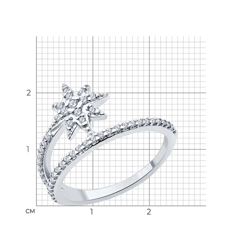 Кольцо из серебра с фианитами из серебро — вид 4