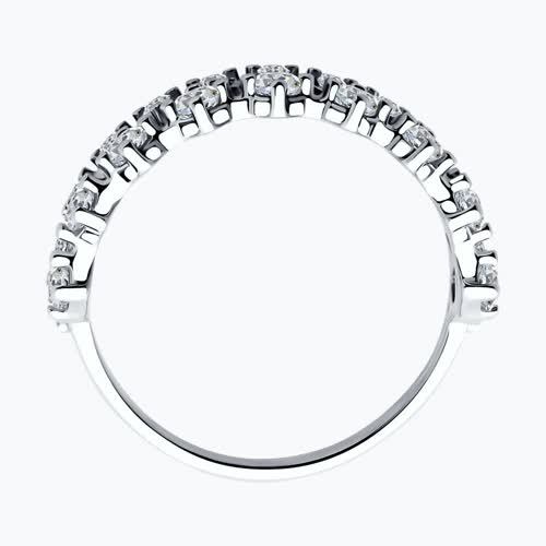 Кольцо из серебра с фианитами из серебро — вид 3