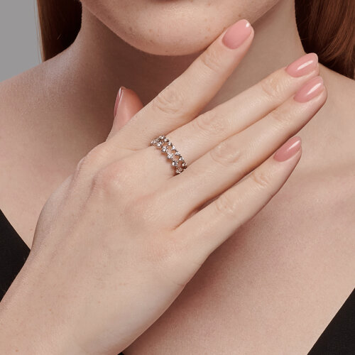 Кольцо из серебра с фианитами из серебро — вид 4