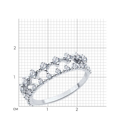 Кольцо из серебра с фианитами из серебро — вид 5