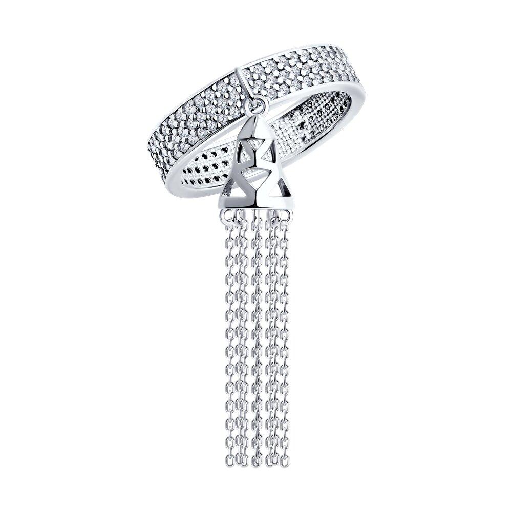 Кольцо из серебра с фианитами - видео на модели