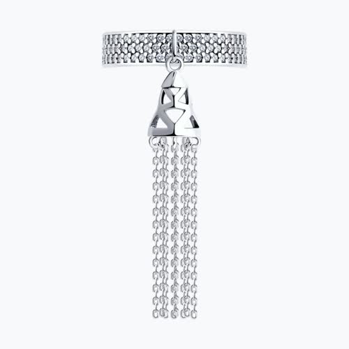 Кольцо из серебра с фианитами из серебро — вид 2