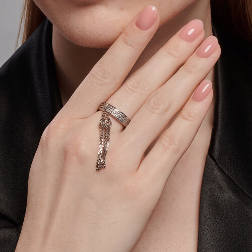 Кольцо из серебра с фианитами из серебро — вид 3