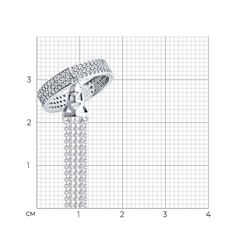 Кольцо из серебра с фианитами из серебро — вид 4