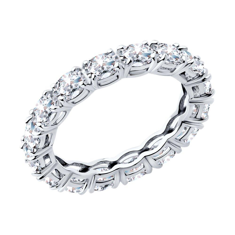 Кольцо из серебра с фианитами