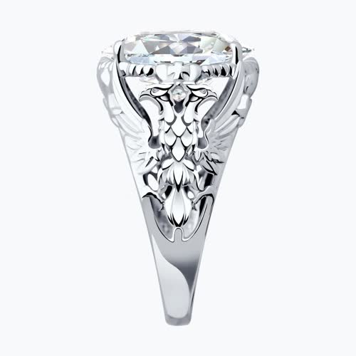 Кольцо из серебра с фианитом из серебро — вид 3