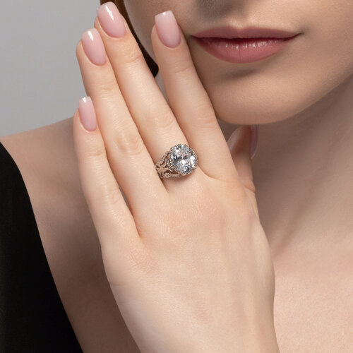 Кольцо из серебра с фианитом из серебро — вид 4