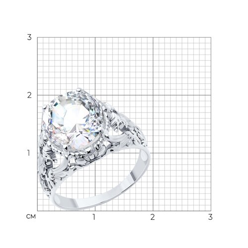 Кольцо из серебра с фианитом из серебро — вид 5