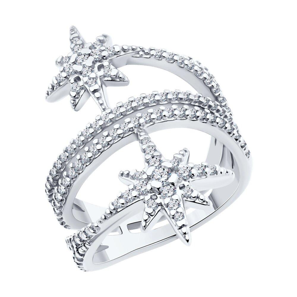 Кольцо из серебра с фианитами - видео на модели