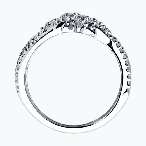 Кольцо из серебра с фианитами из серебро — вид 3