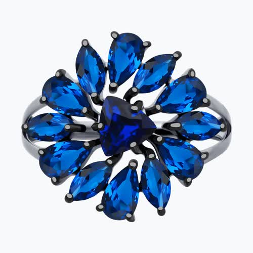 Кольцо из серебра с фианитами из серебро — вид 2