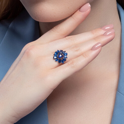 Кольцо из серебра с фианитами из серебро — вид 4