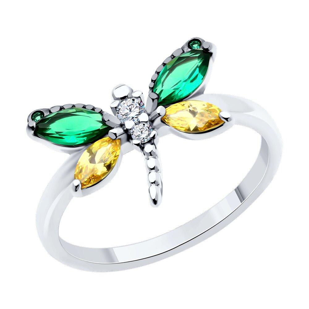 Кольцо из серебра с фианитами - видео на модели