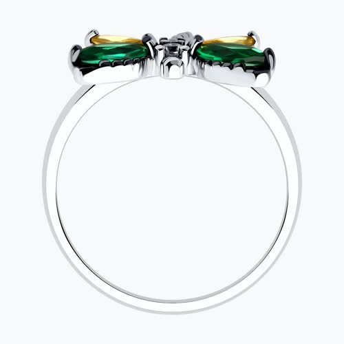 Кольцо из серебра с фианитами из серебро — вид 2