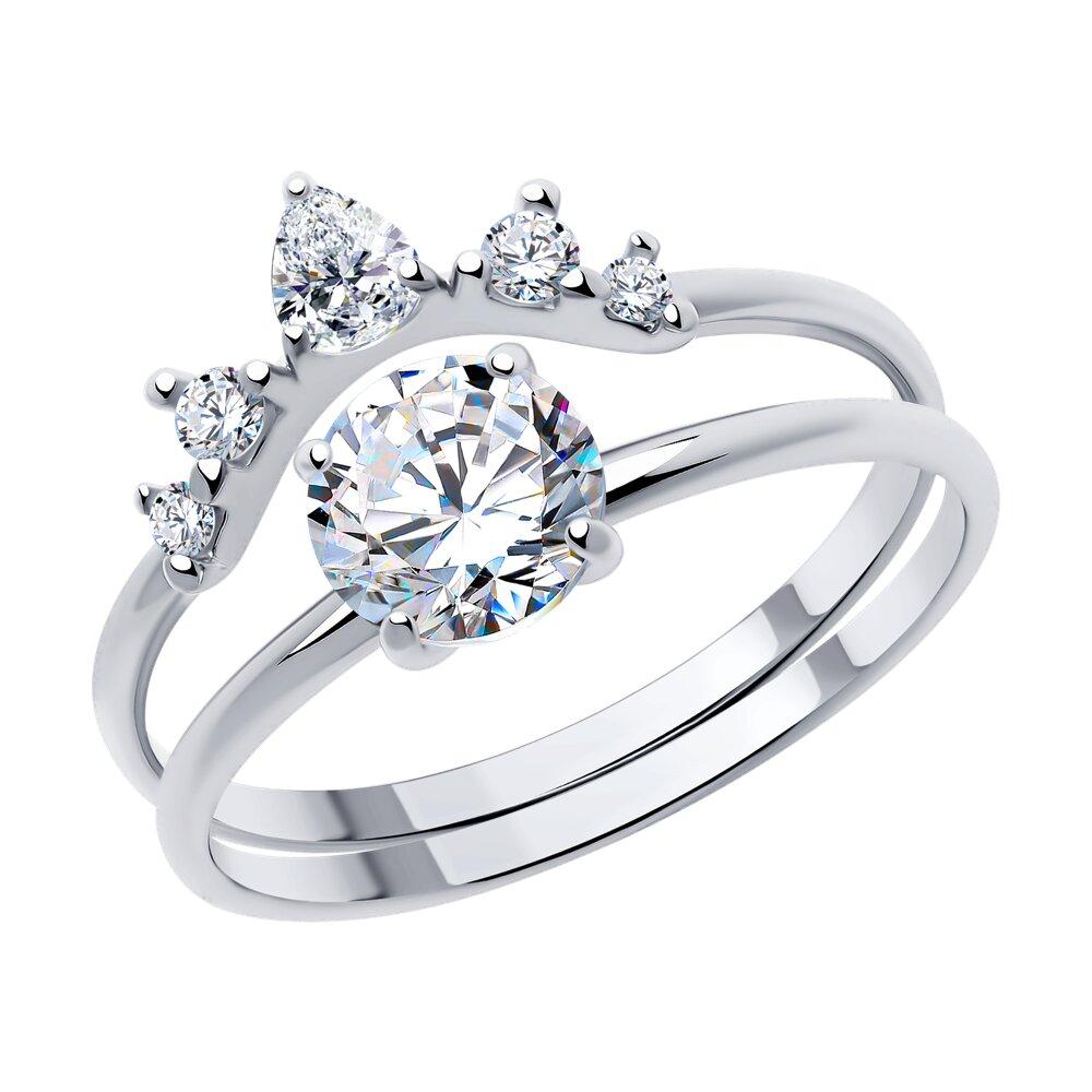 Кольцо из серебра с фианитами - видео на модели