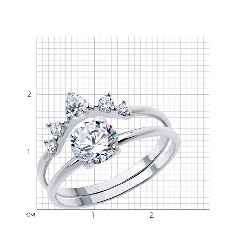 Кольцо из серебра с фианитами из серебро — вид 4