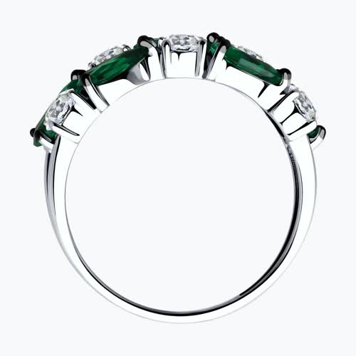 Кольцо из серебра с фианитами из серебро — вид 3