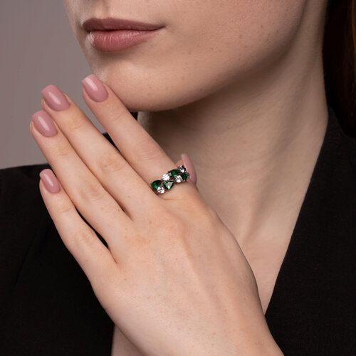 Кольцо из серебра с фианитами из серебро — вид 4