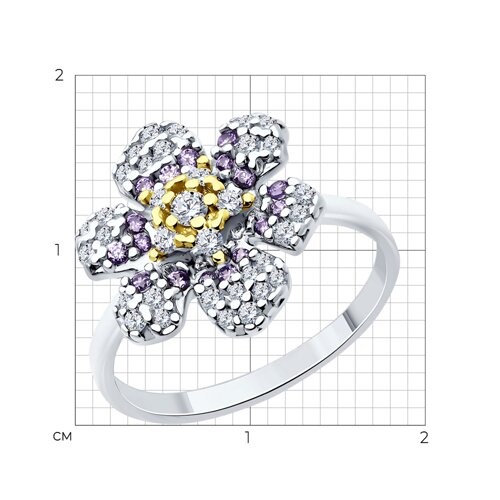 Кольцо из серебра с фианитами из серебро — вид 4