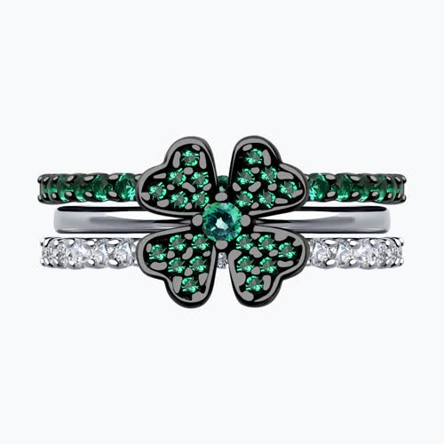 Кольцо из серебра с фианитами из серебро — вид 2