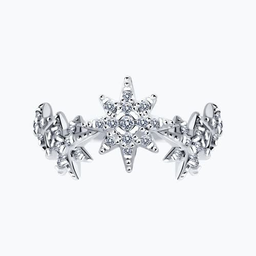 Кольцо из серебра с фианитами из серебро — вид 2