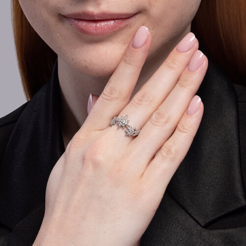 Кольцо из серебра с фианитами из серебро — вид 3