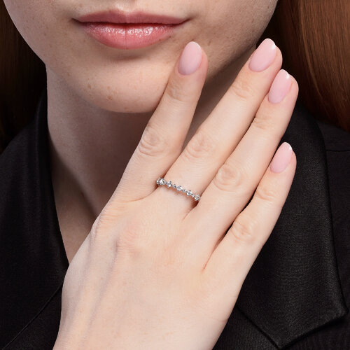 Кольцо из серебра с фианитами из серебро — вид 5