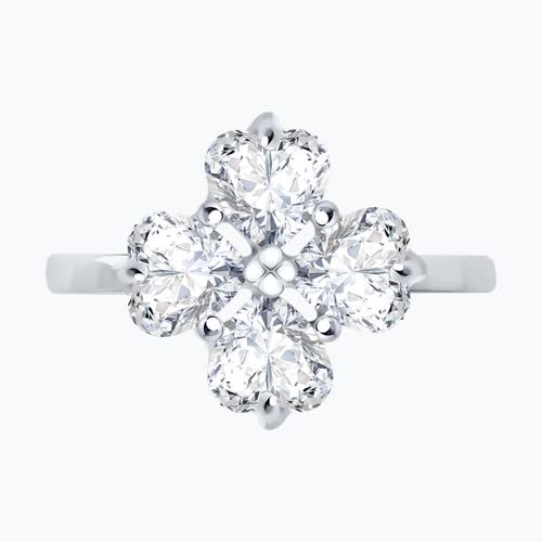 Кольцо из серебра с фианитами из серебро — вид 2