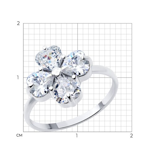 Кольцо из серебра с фианитами из серебро — вид 4