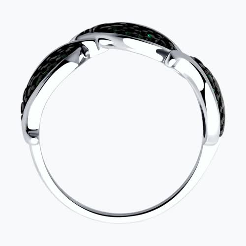 Кольцо из серебра с фианитами из серебро — вид 3