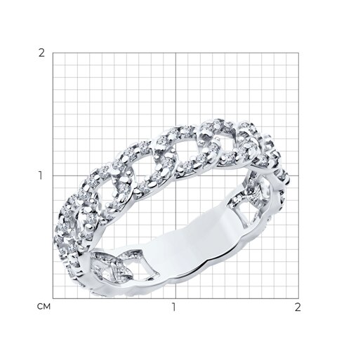 Кольцо из серебра с фианитами из серебро — вид 4