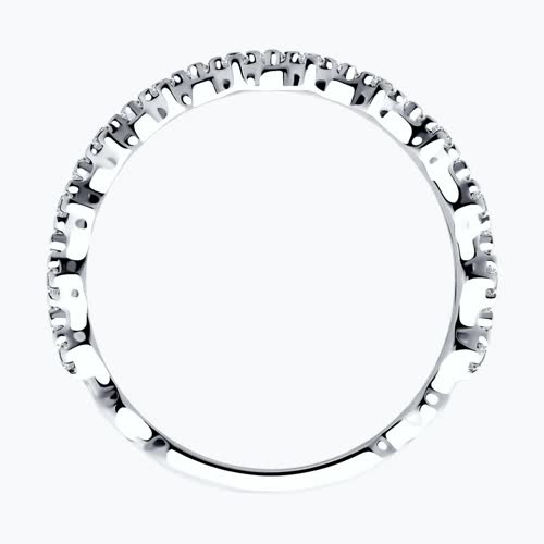 Кольцо из серебра с фианитами из серебро — вид 3