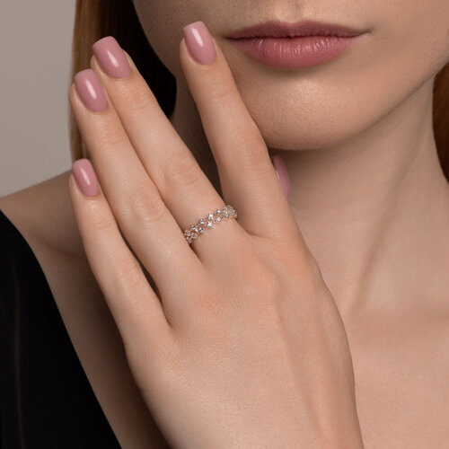 Кольцо из серебра с фианитами из серебро — вид 4